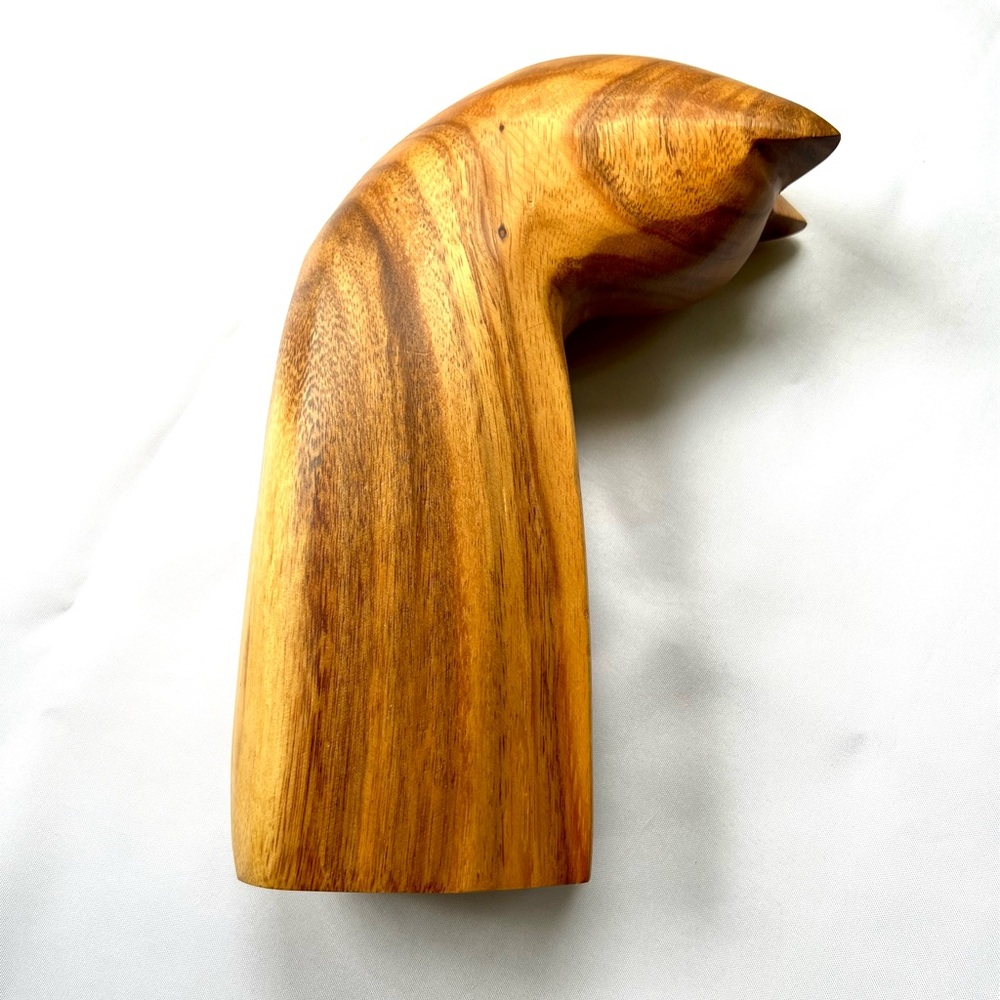 Wooden cat figure standing solid unique